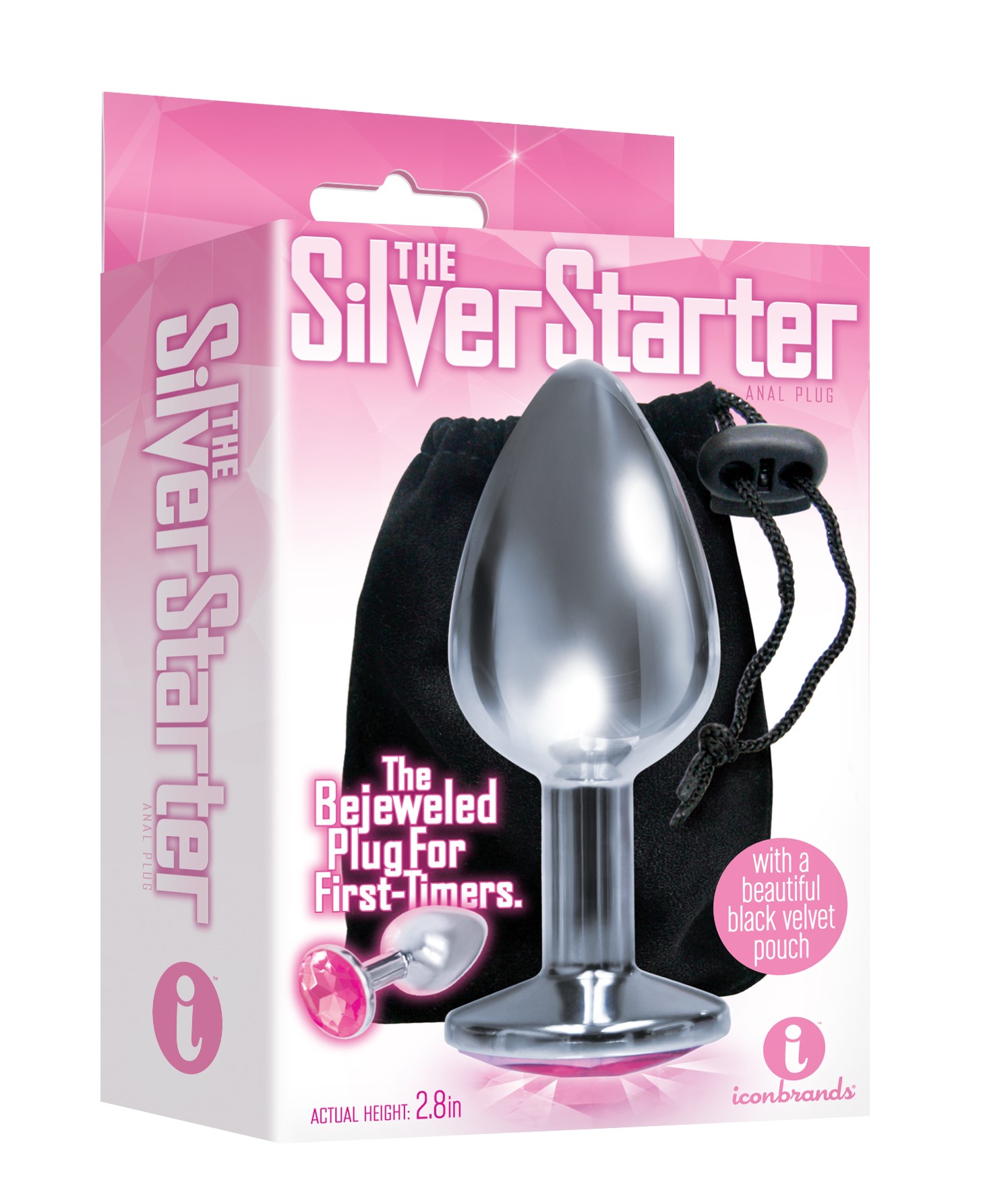 the s the silver starter bejeweled stainless steel plug pink 