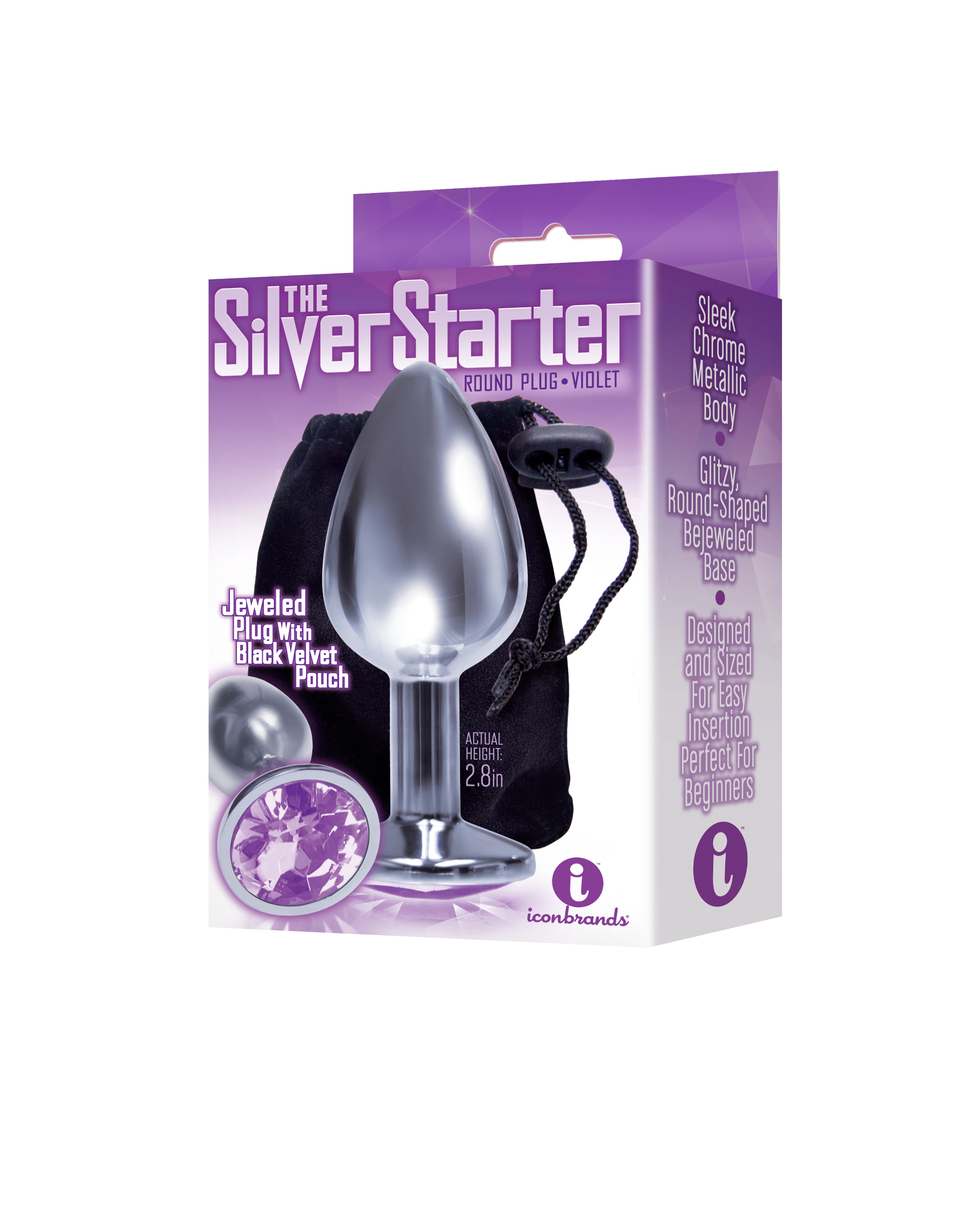 the s the silver starter bejeweled stainless steel plug violet 