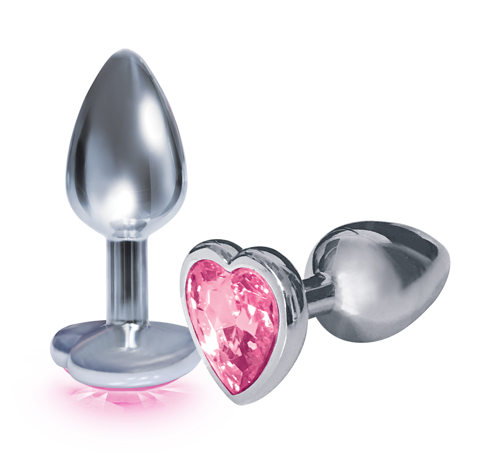 the s the silver starter heart bejeweled stainless steel plug pink 