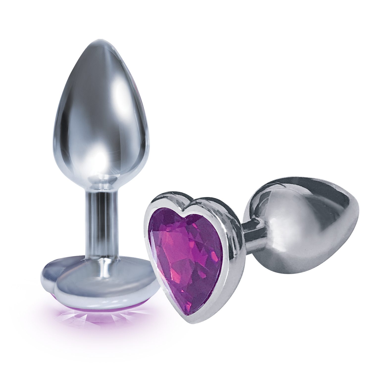 the s the silver starter heart bejeweled stainless steel plug violet 