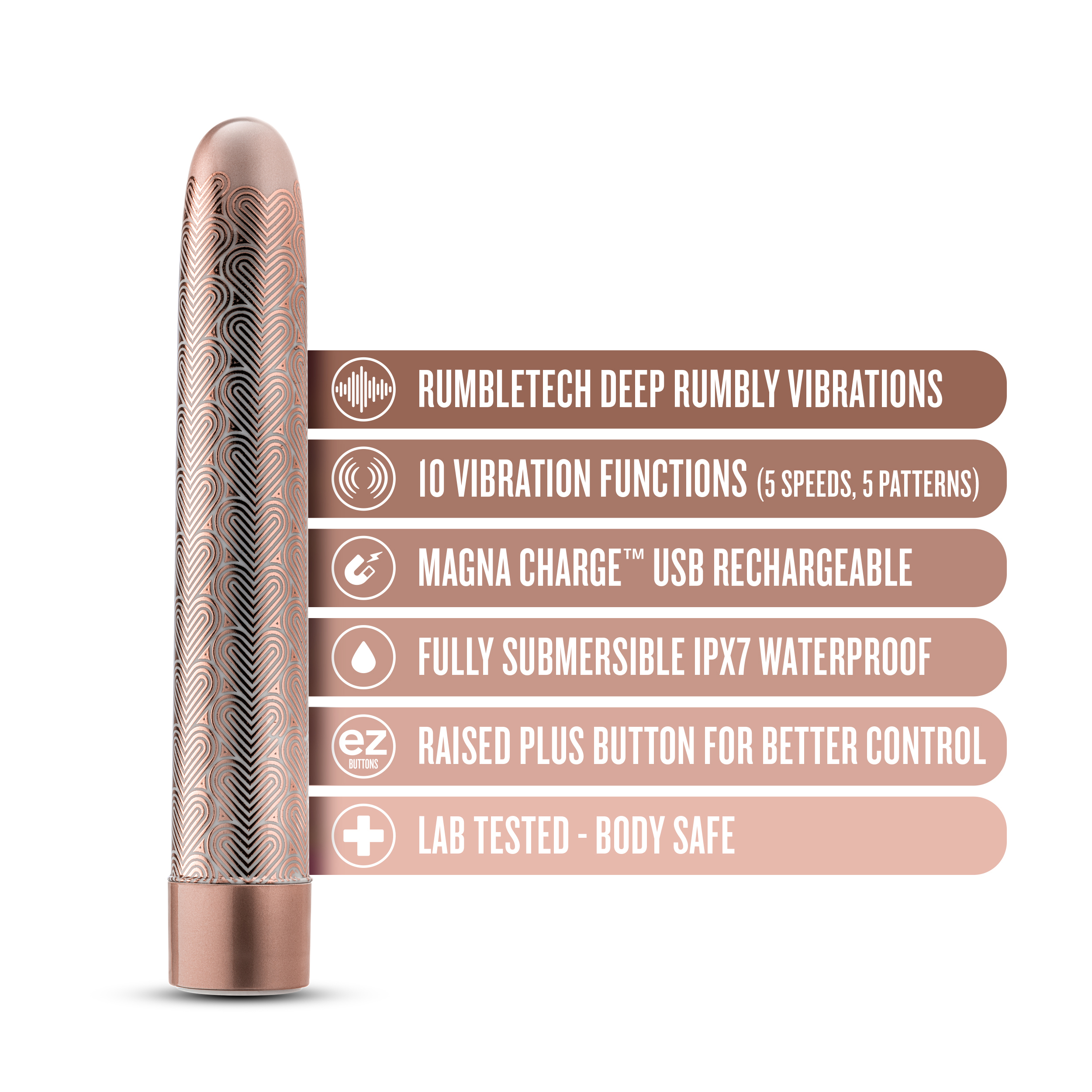 the collection lattice  inch rechargeable vibe rose gold 