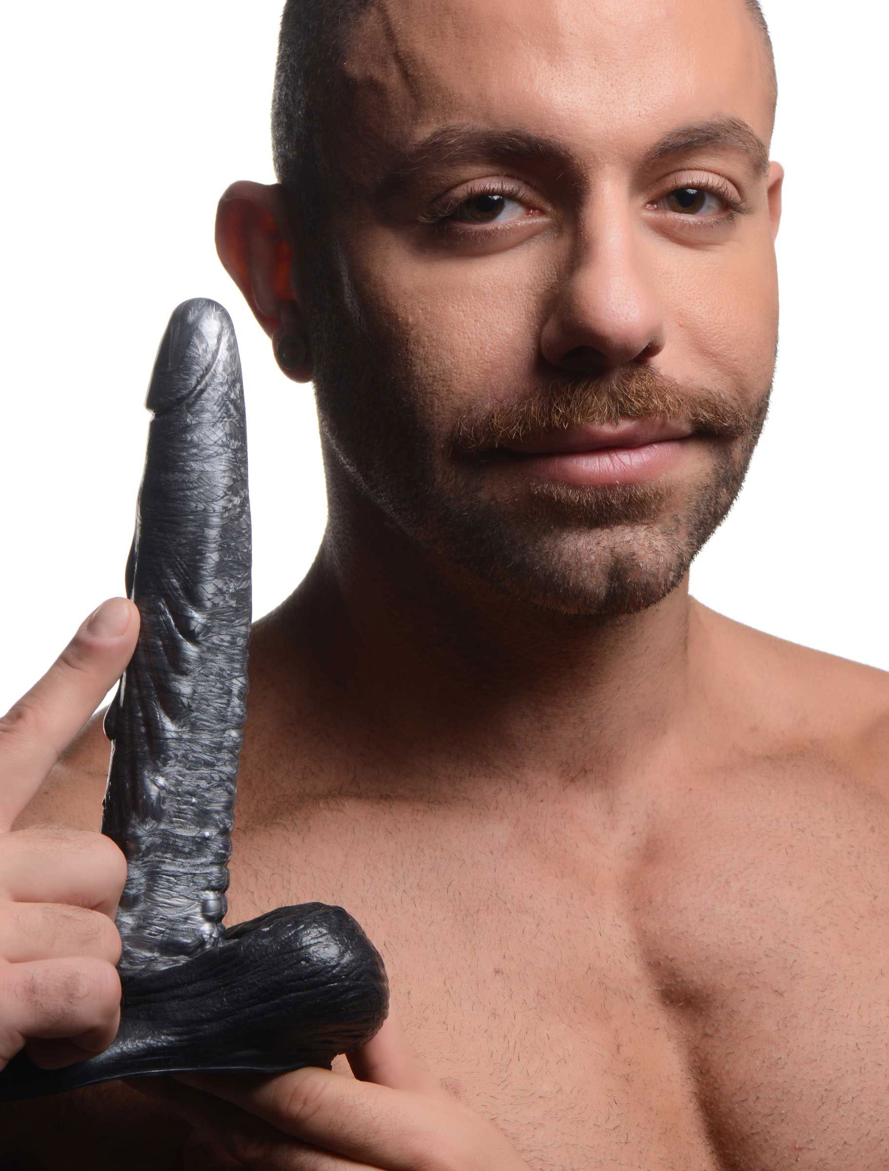 the gargoyle rock hard silicone dildo  silver 