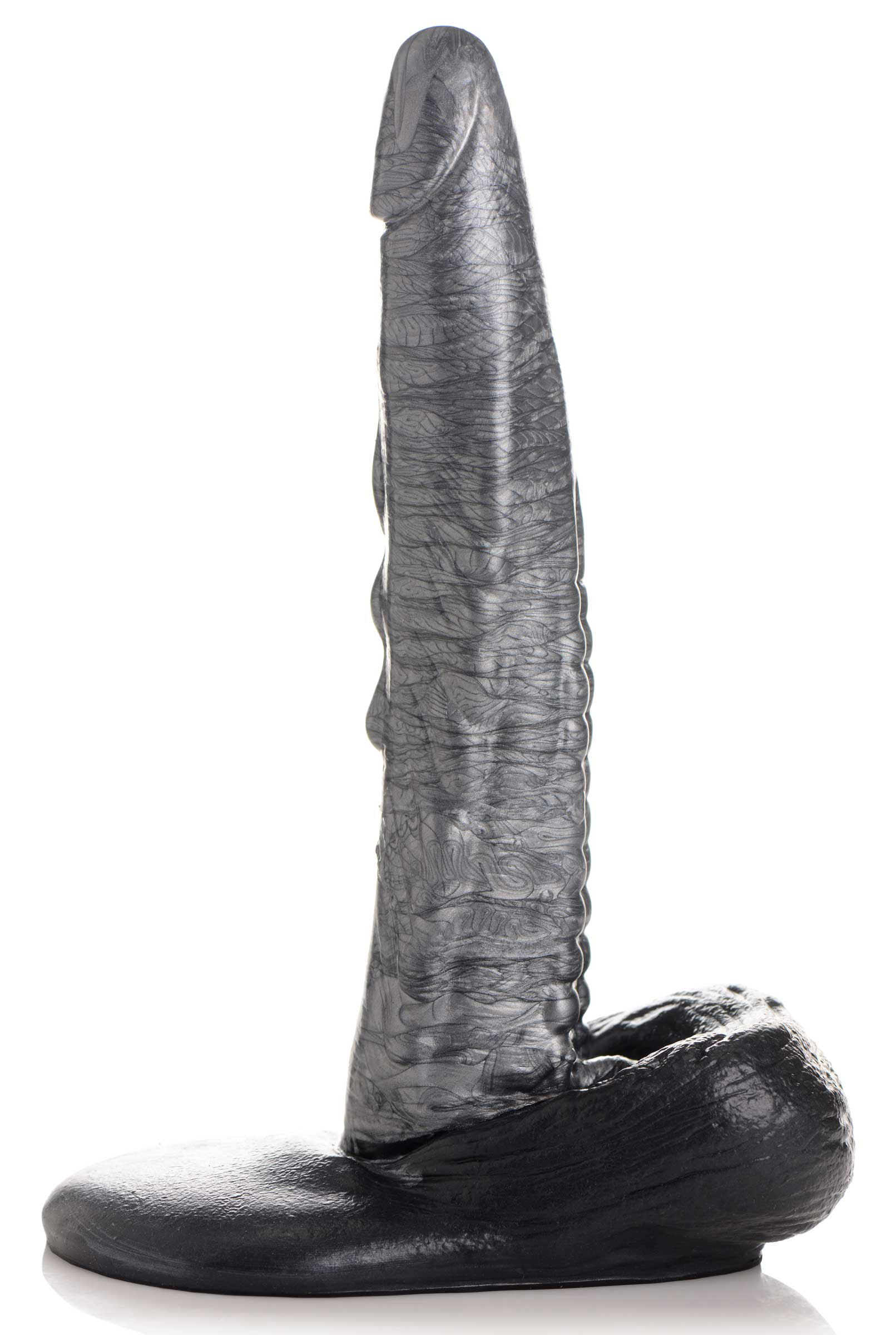 the gargoyle rock hard silicone dildo  silver 