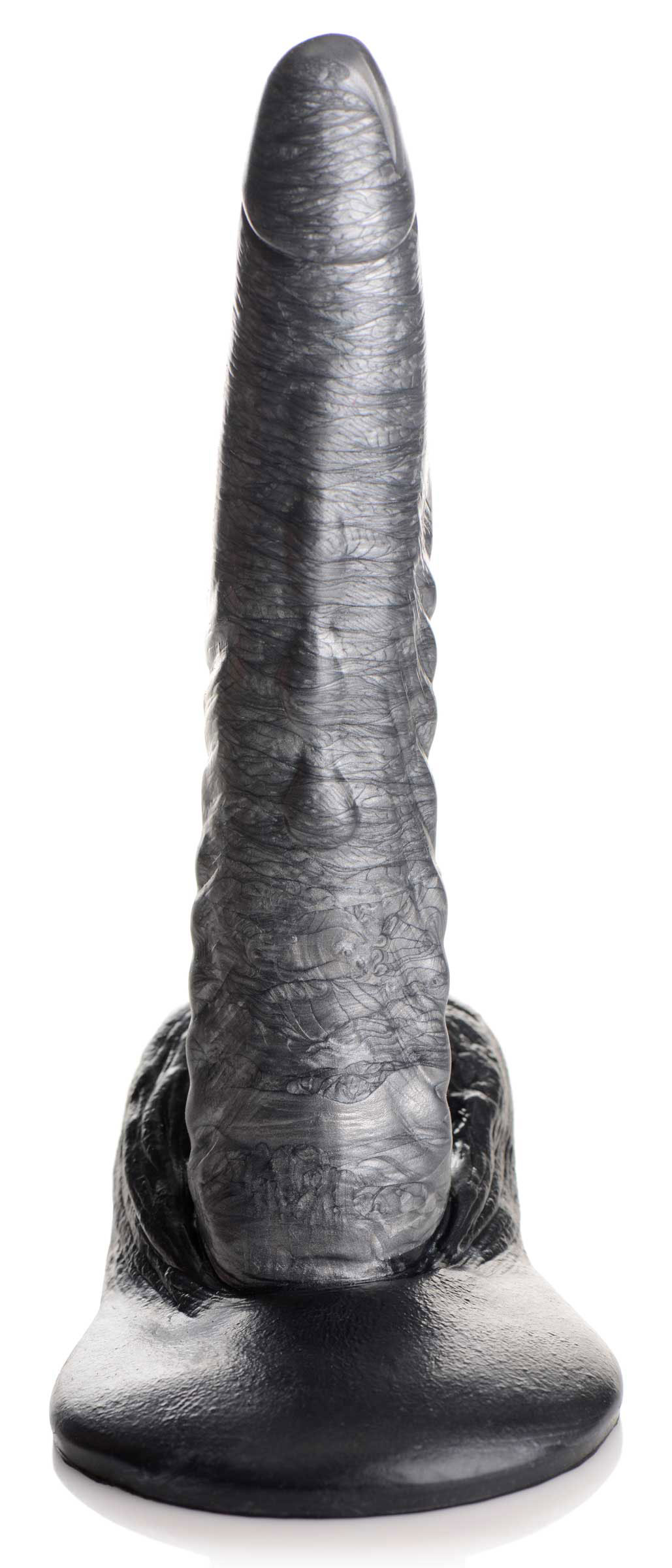 the gargoyle rock hard silicone dildo  silver 