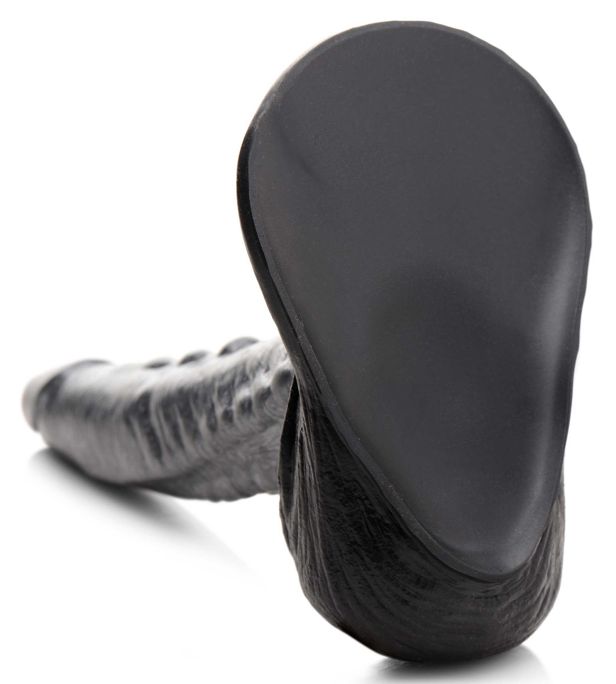 the gargoyle rock hard silicone dildo  silver 