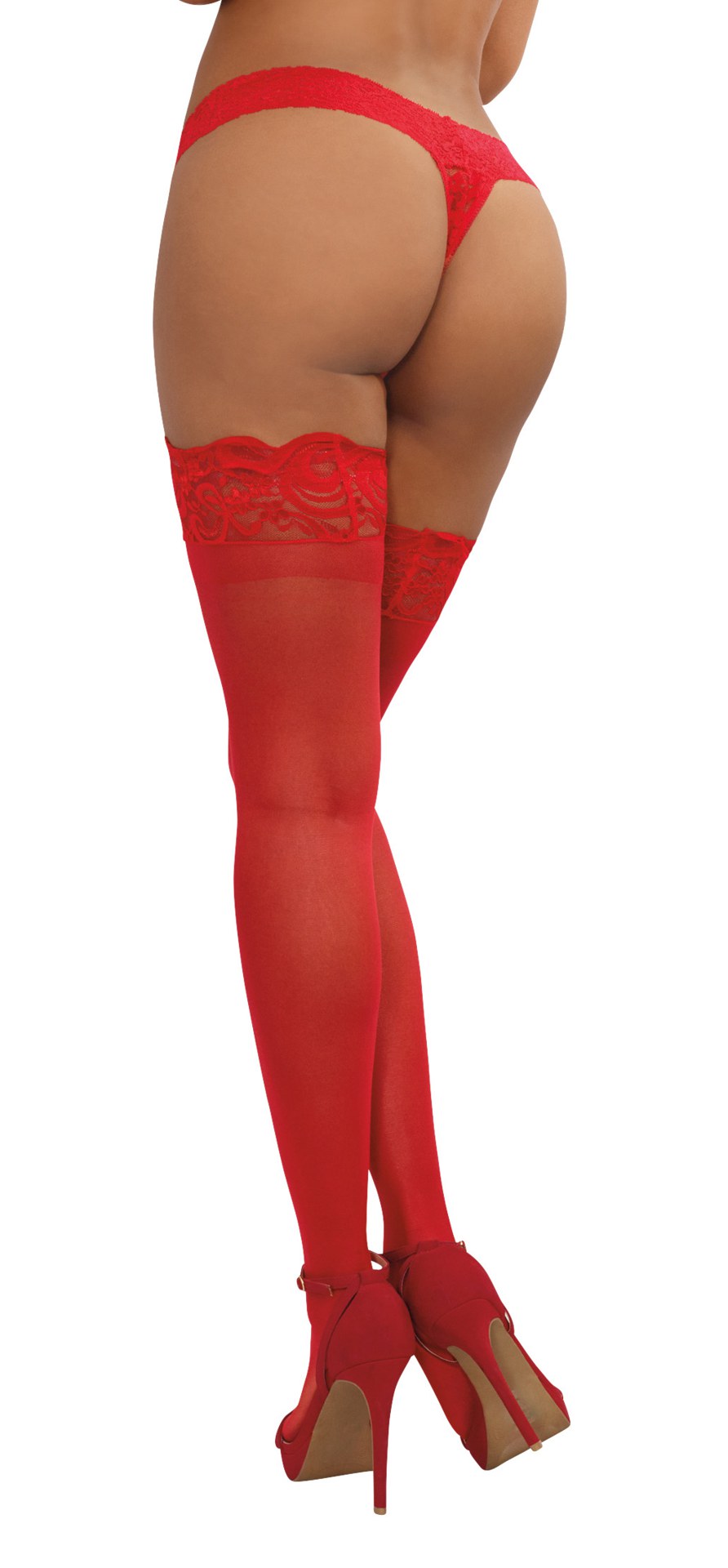 thigh high one size red 