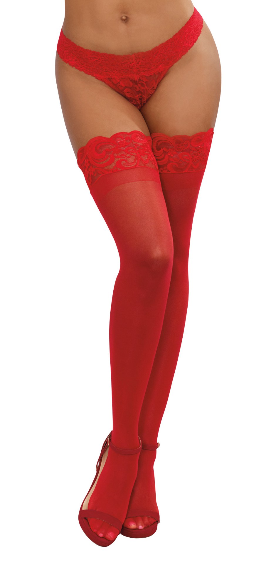 thigh high one size red 