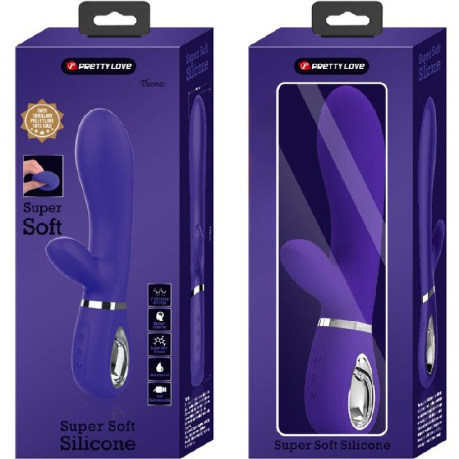 thomas super soft silicone rabbit vibrator purple 