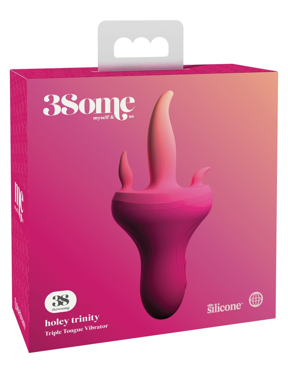 threesome holey trinity triple tongue vibrator  pink 