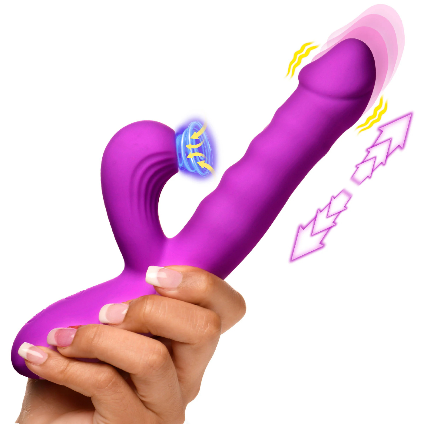 thrust wave thrusting and sucking rabbit vibrator  purple 