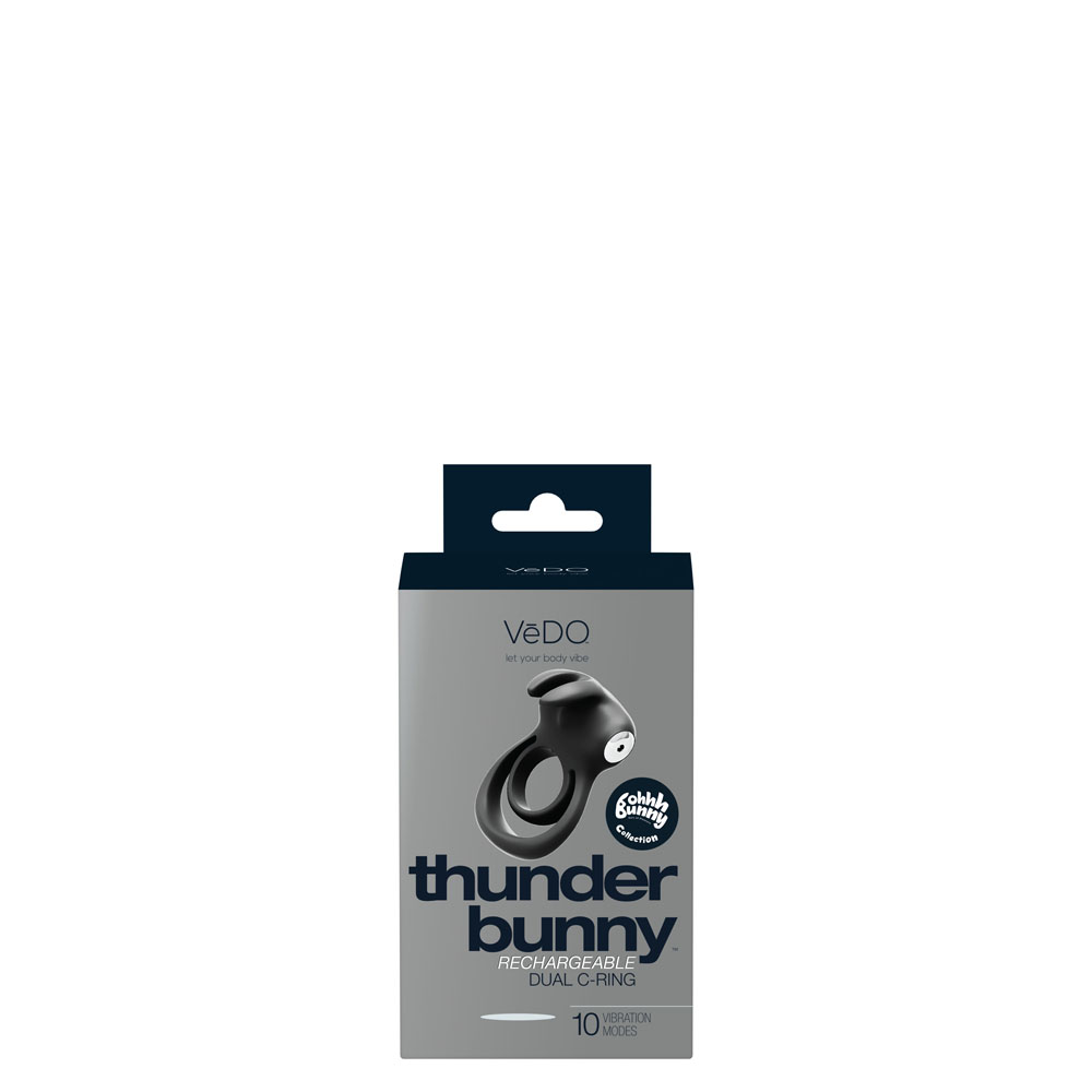 thunder bunny rechargeable dual ring black pearl 