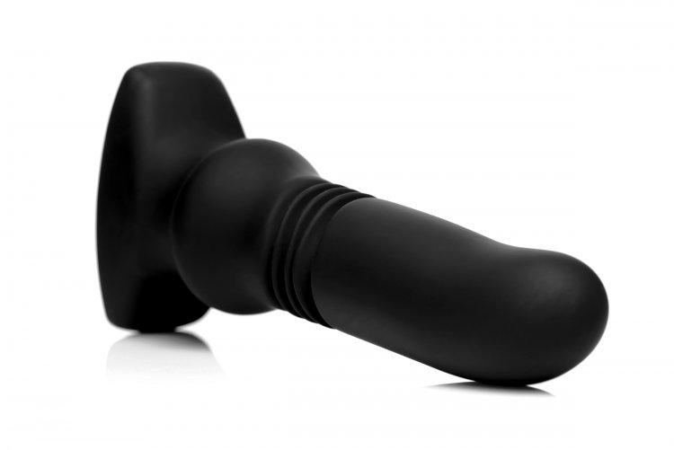 thunder plugs silicone vibrating and thrusting plug black 