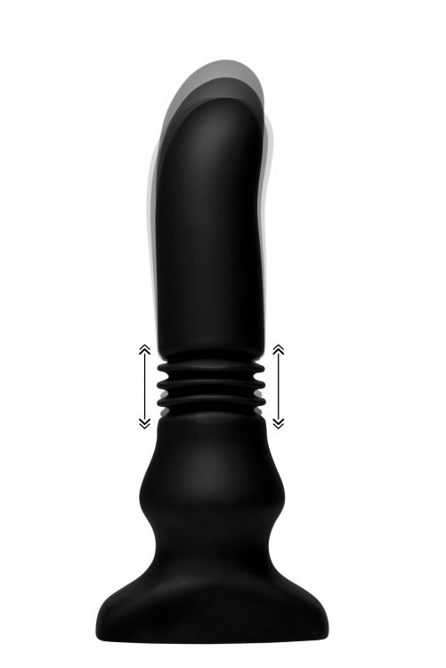 thunder plugs silicone vibrating and thrusting plug black 