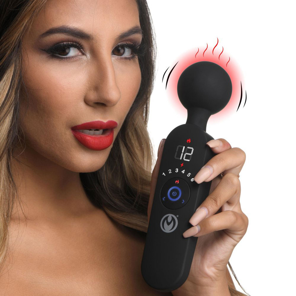 thunder wand x silicone heating wand massager black 