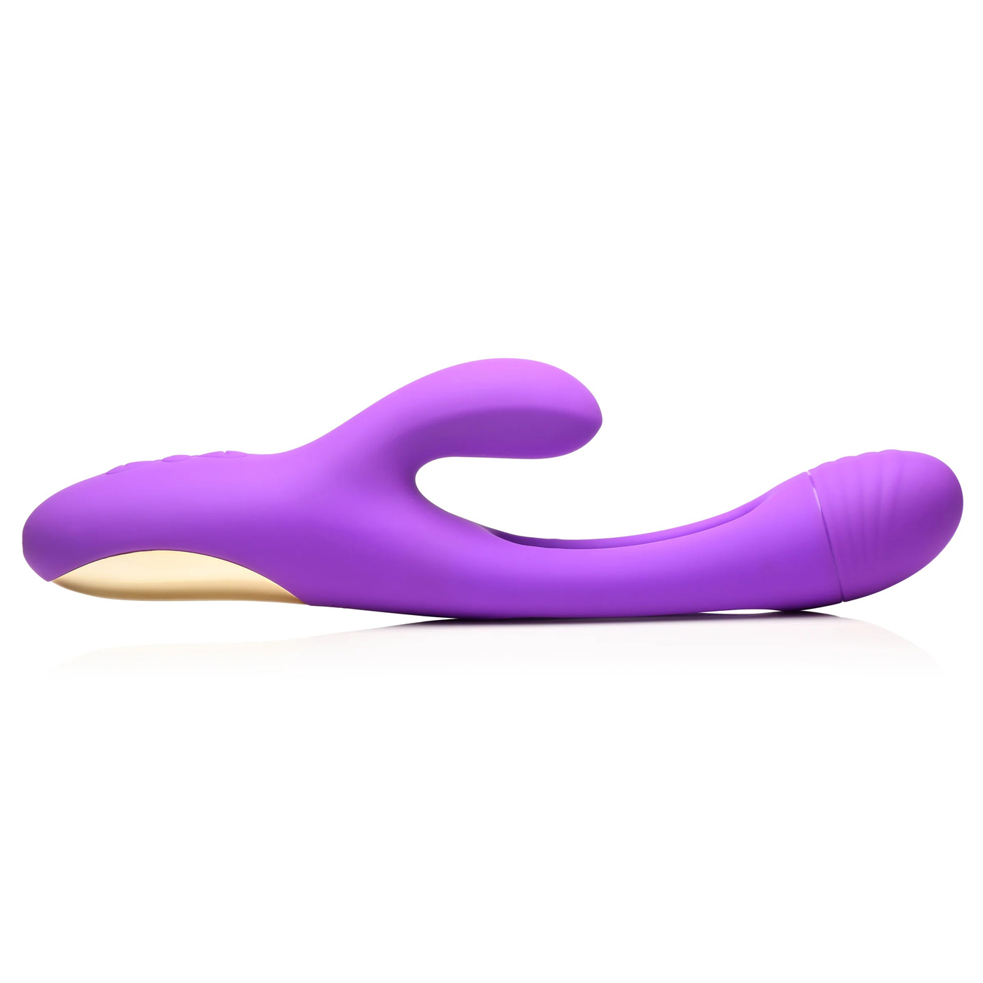 tri flick flicking silicone rabbit vibrator  purple 