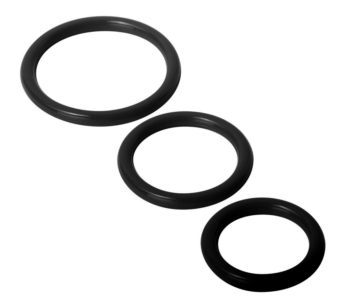 trinity silicone cock rings black 