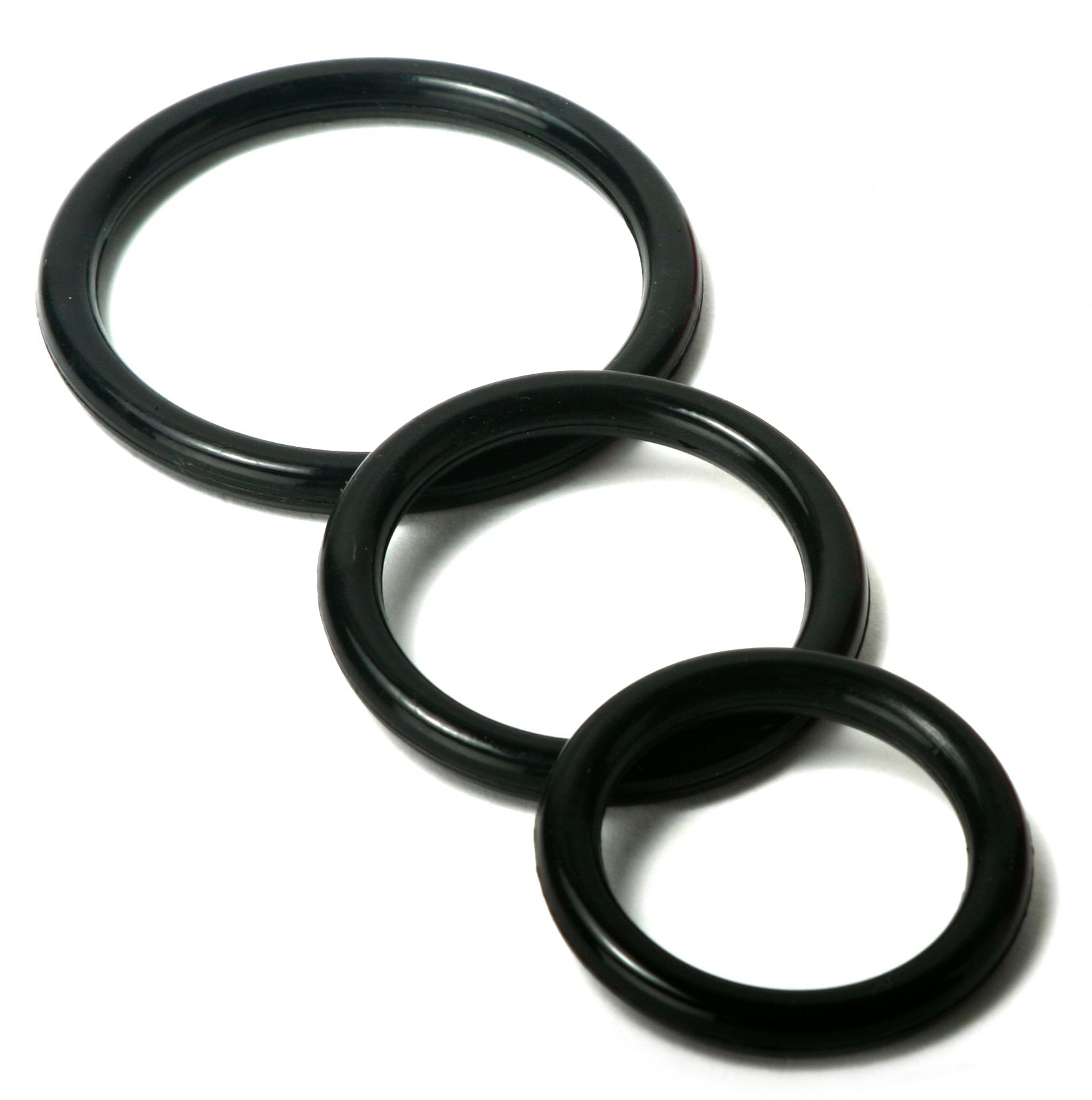 trinity silicone cock rings black 