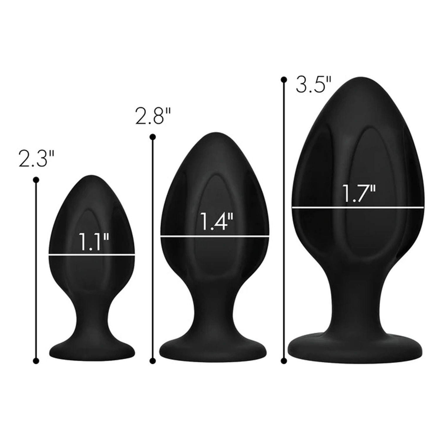 triple juicers silicone anal trainer set black 