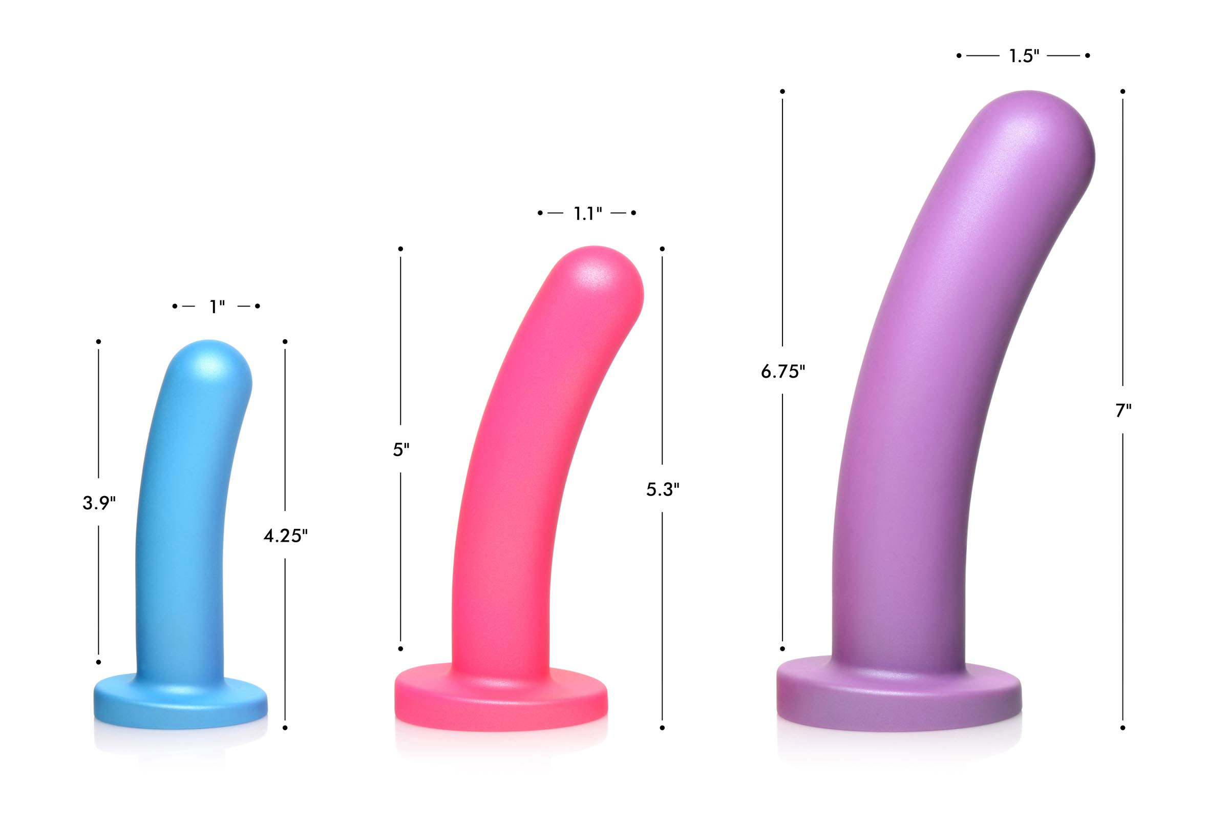 triple peg x vibrating silicone dildo set with remote 