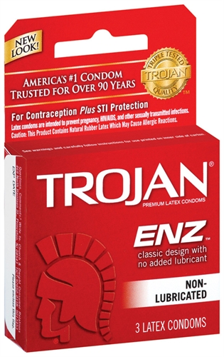 trojan enz non lubricated condoms  pack 