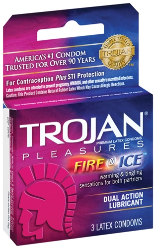trojan fire and ice dual action lubricated condoms  pack 