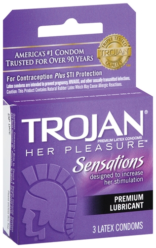 trojan her pleasure sensations lubricated condoms  pack 
