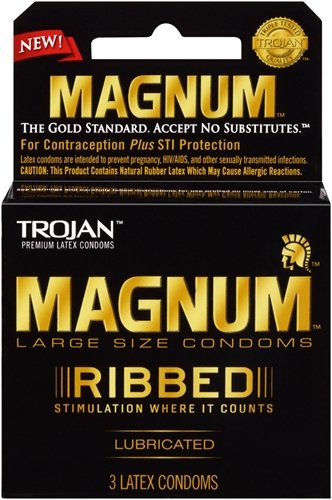 trojan magnum ribbed  pack 