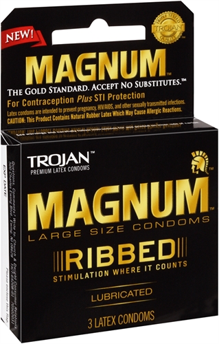 trojan magnum ribbed  pack 