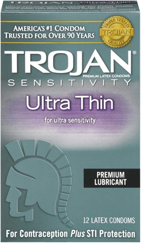 trojan sensitivity ultra thin lubricated condoms  pack 