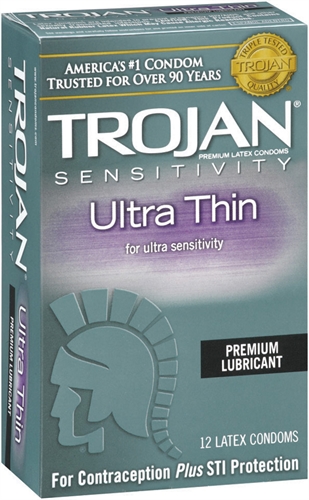 trojan sensitivity ultra thin lubricated condoms  pack 
