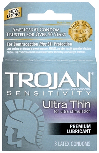 trojan sensitivity ultra thin lubricated condoms  pack 