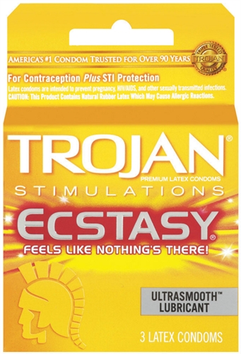 trojan ultra ribbed ecstasy  pack 