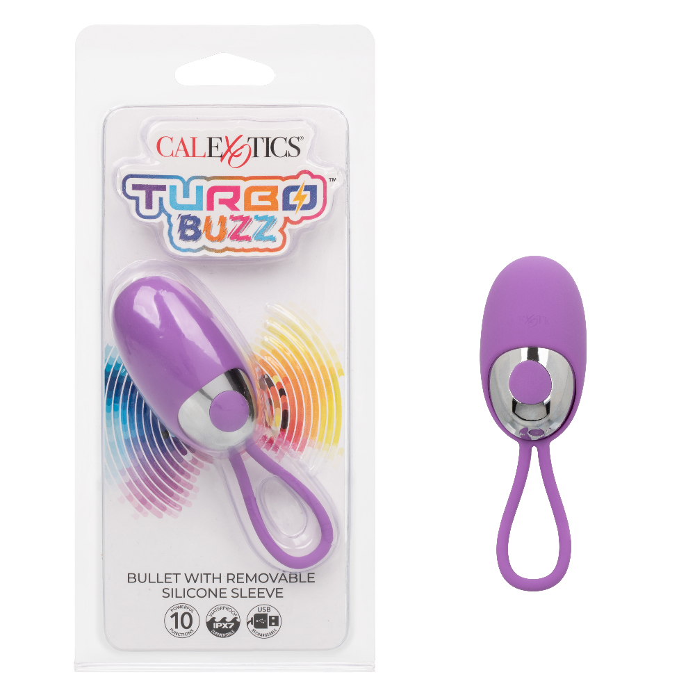 turbo buzz bullet with removable silicone sleeve purple 