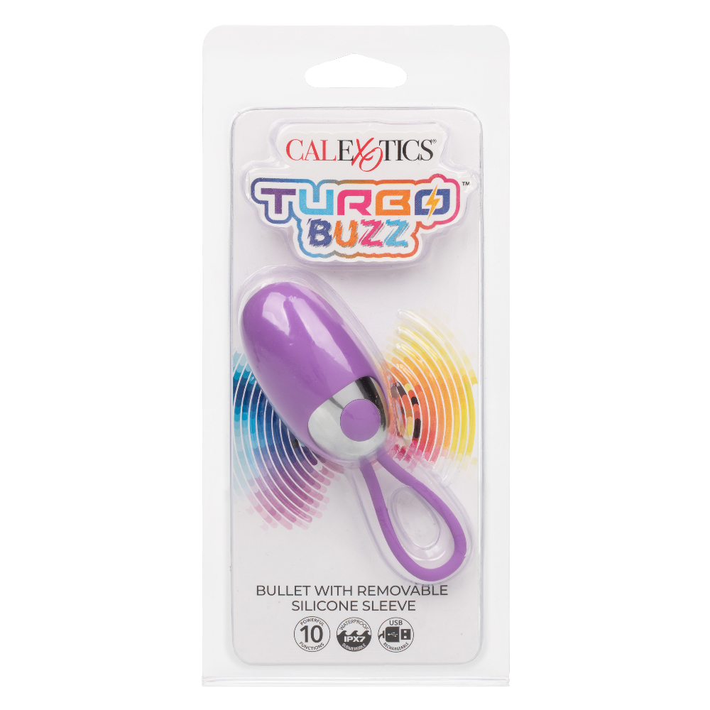 turbo buzz bullet with removable silicone sleeve purple 