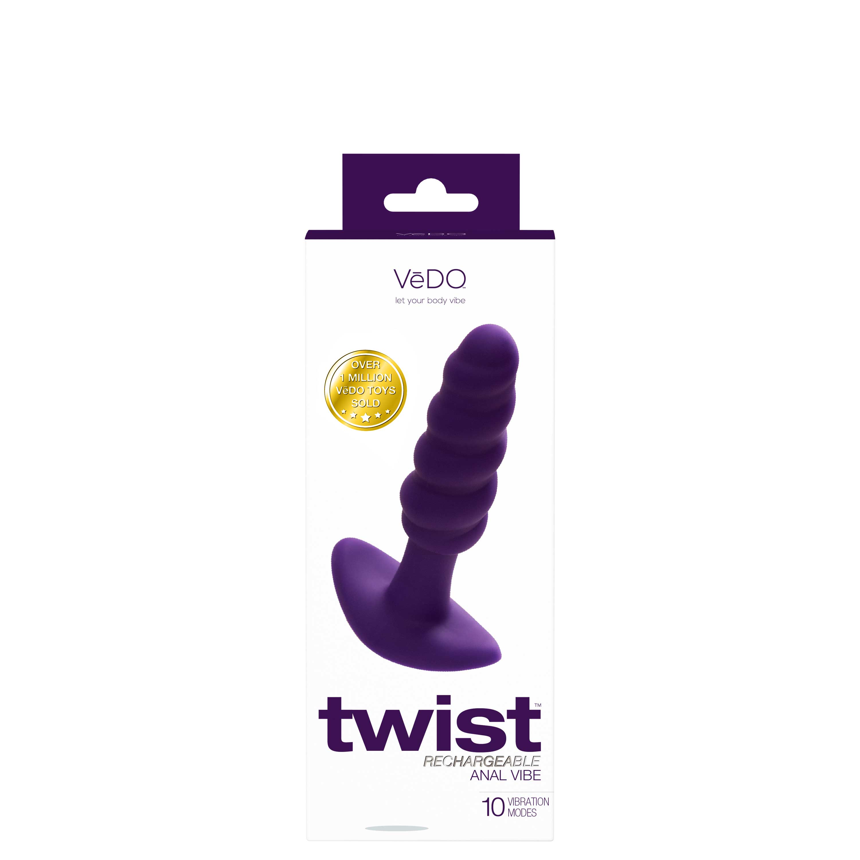 twist rechargeable anal vibe deep purple 