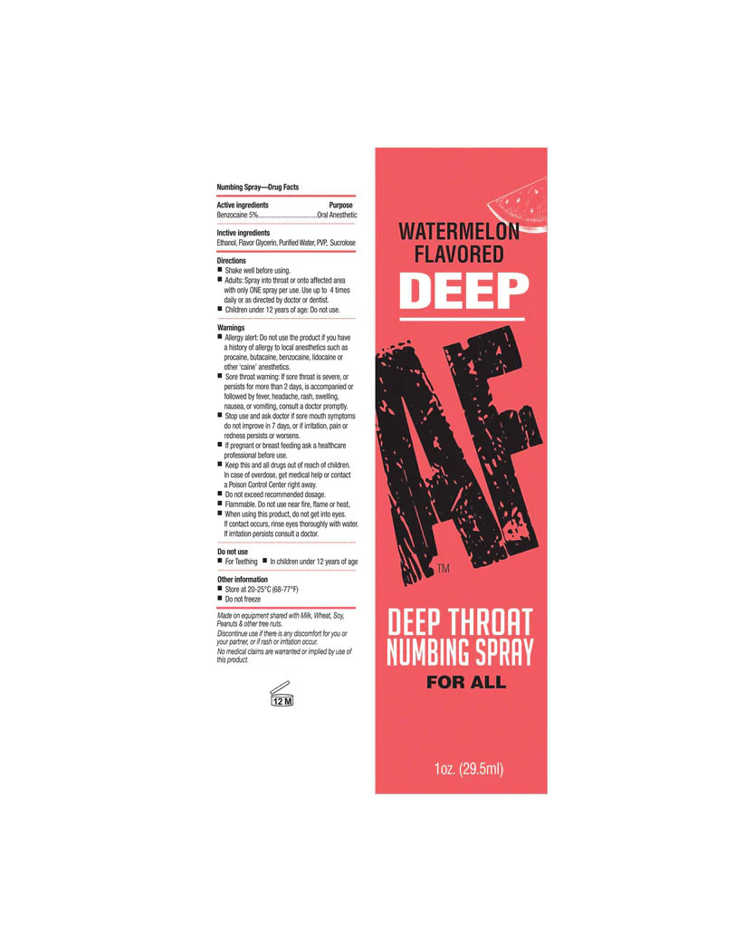 Deep Af Numbing Throat Spray 1 Oz Watermelon