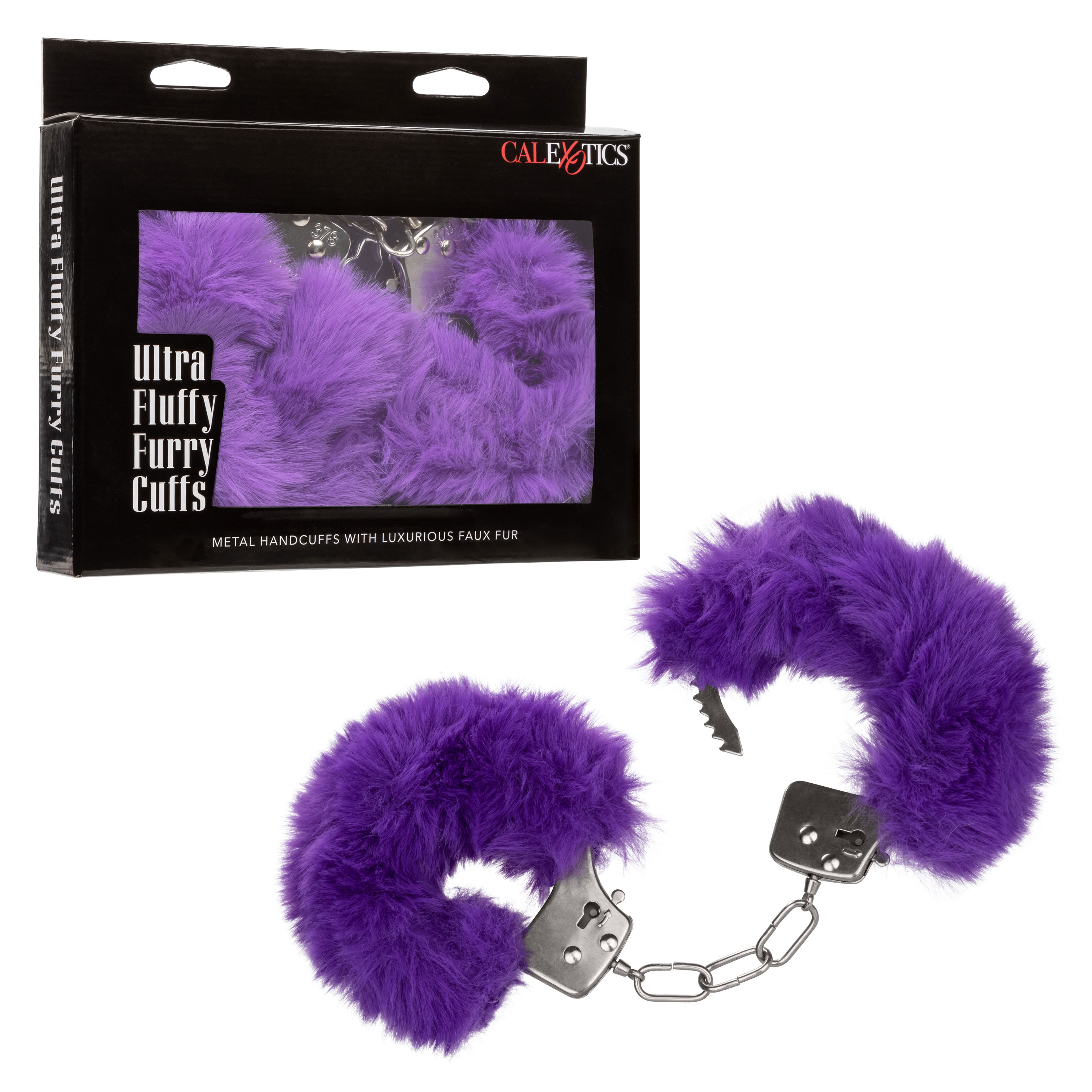 ultra fluffy furry cuffs purple 