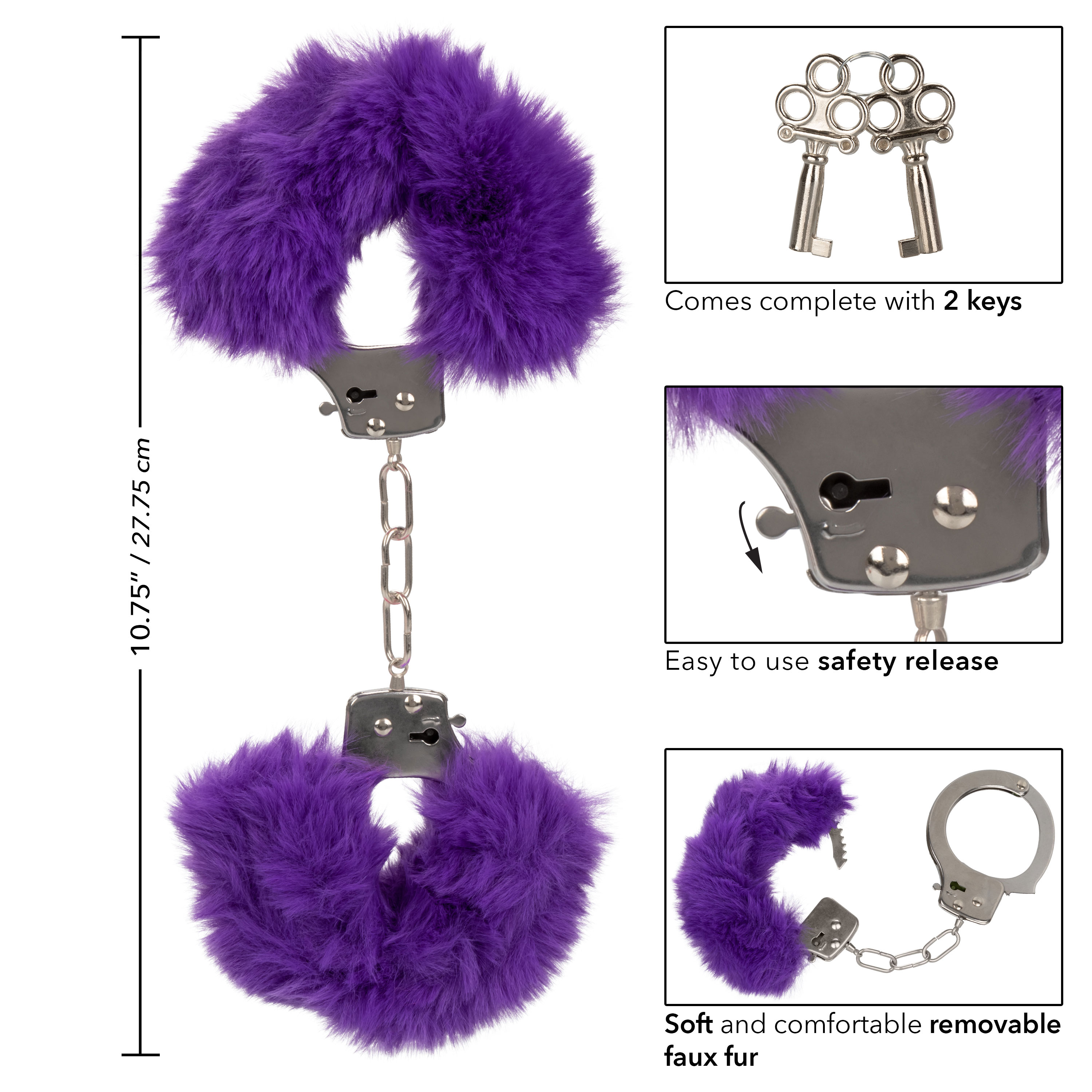 ultra fluffy furry cuffs purple 