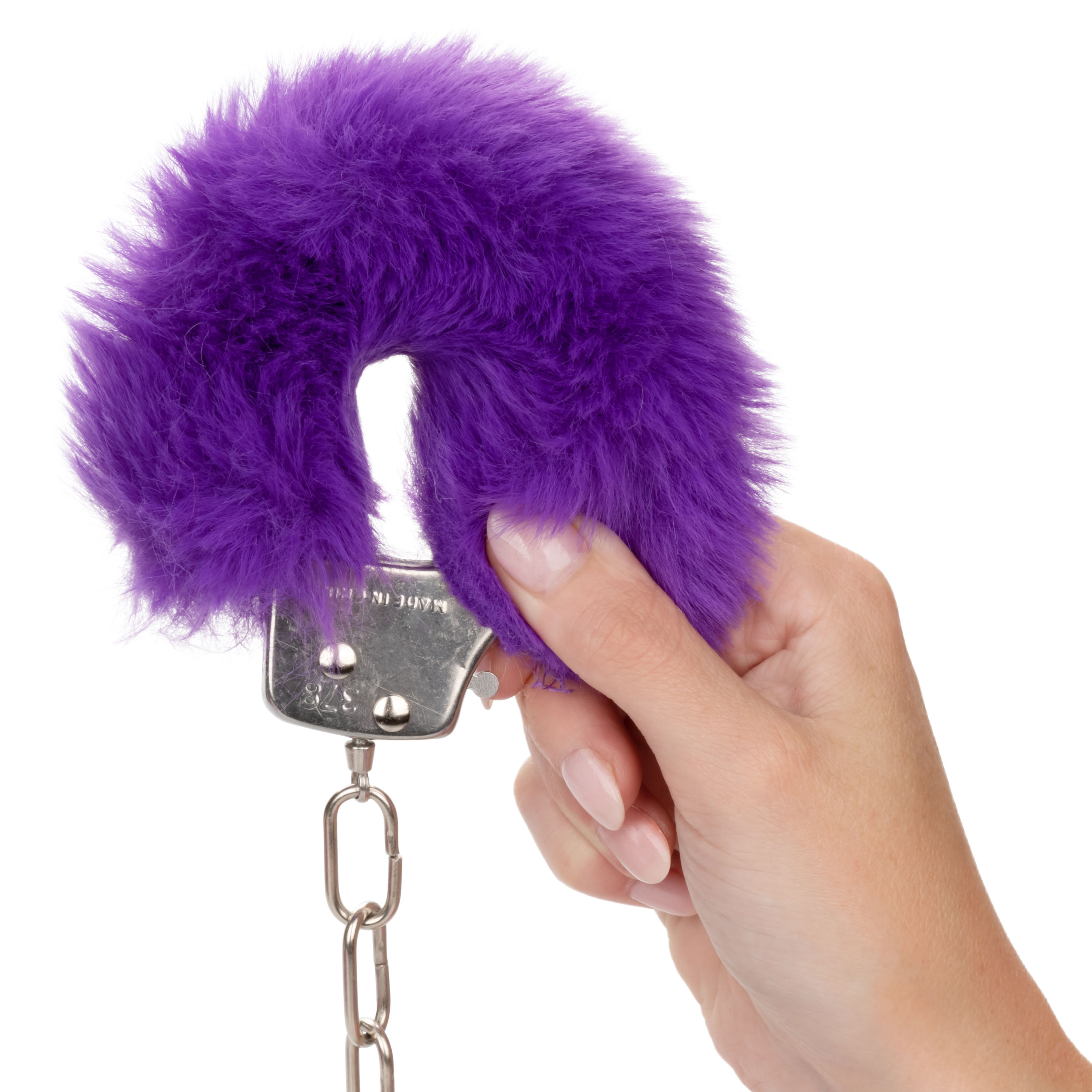 ultra fluffy furry cuffs purple 