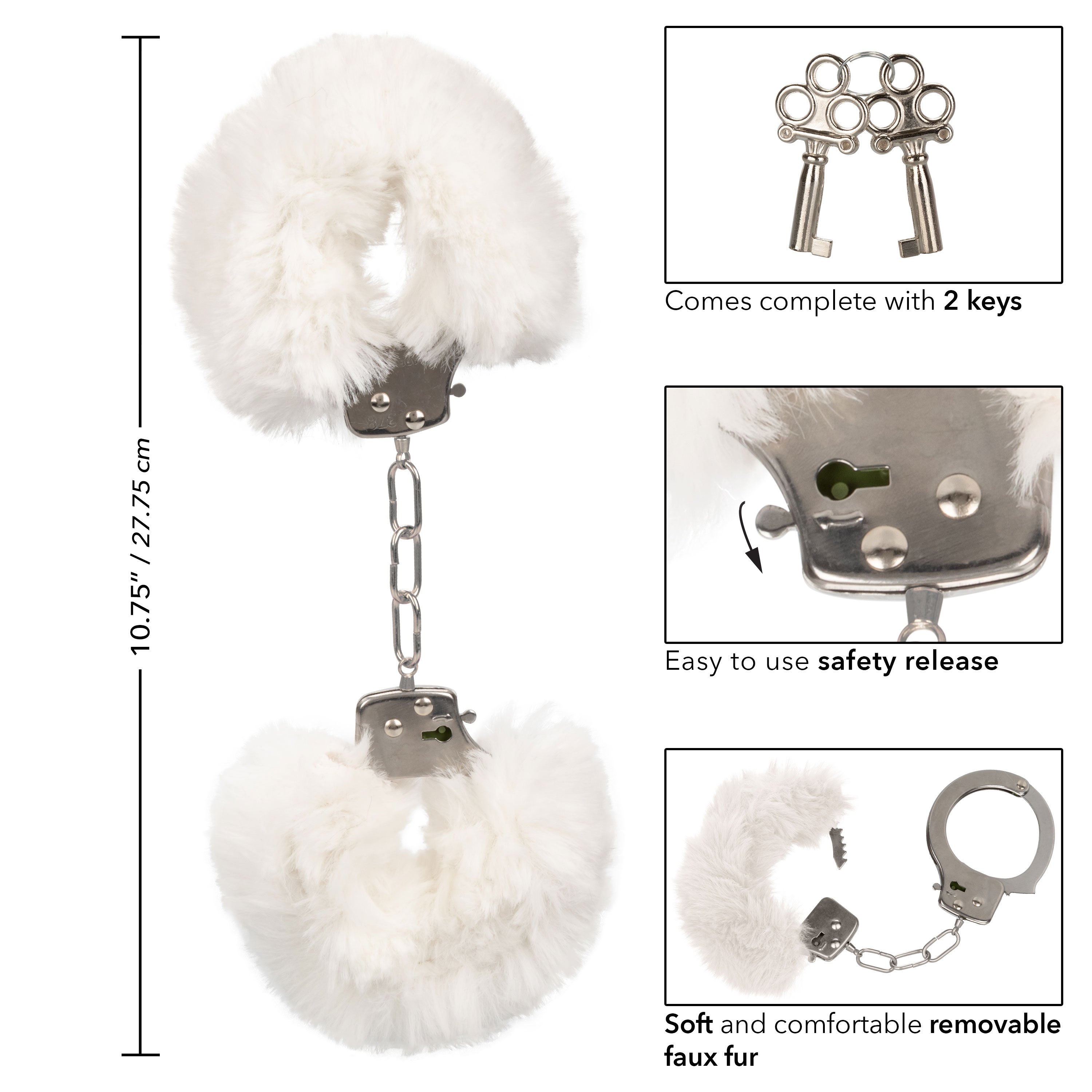 ultra fluffy furry cuffs white 