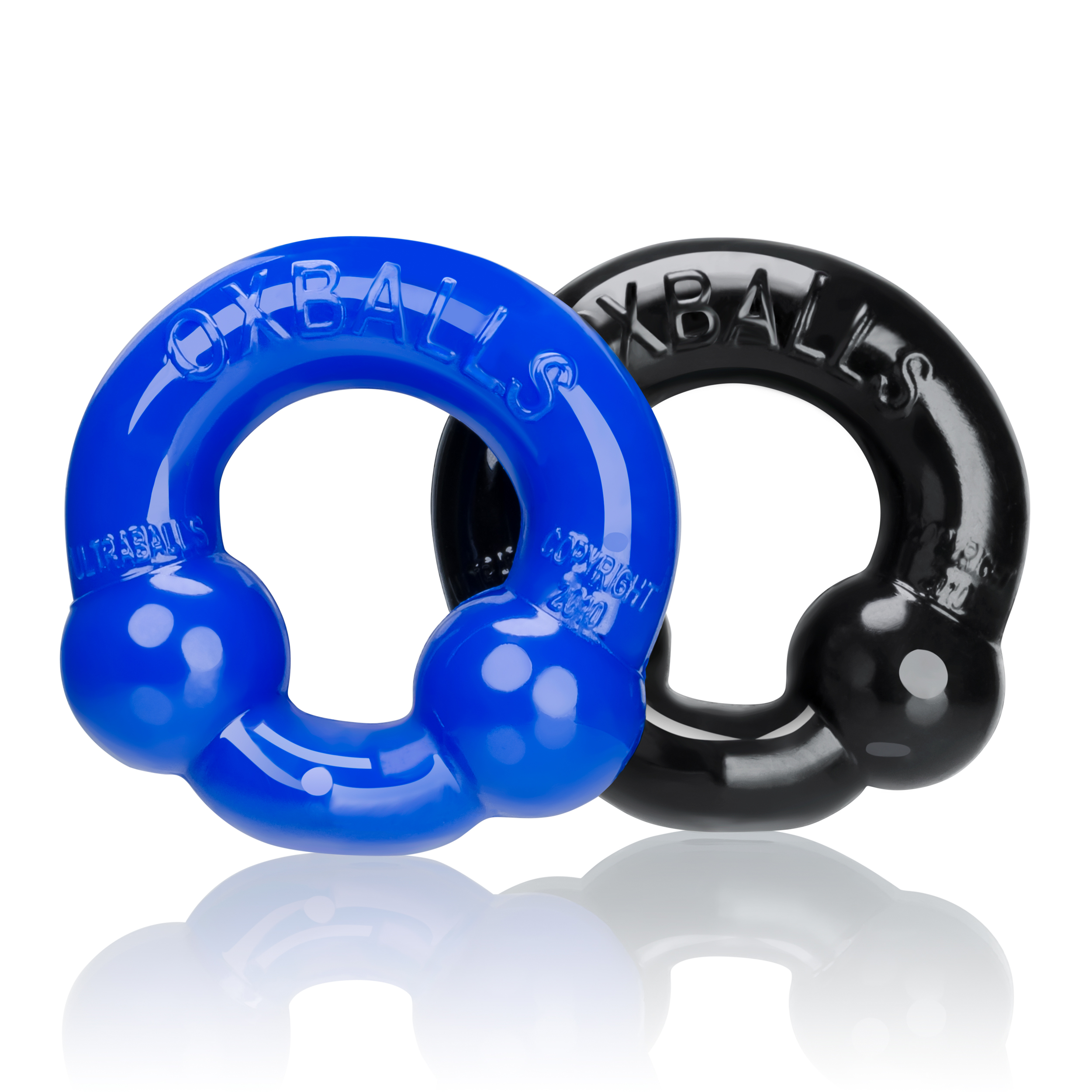 ultraballs  piece cockring set black  police blue 