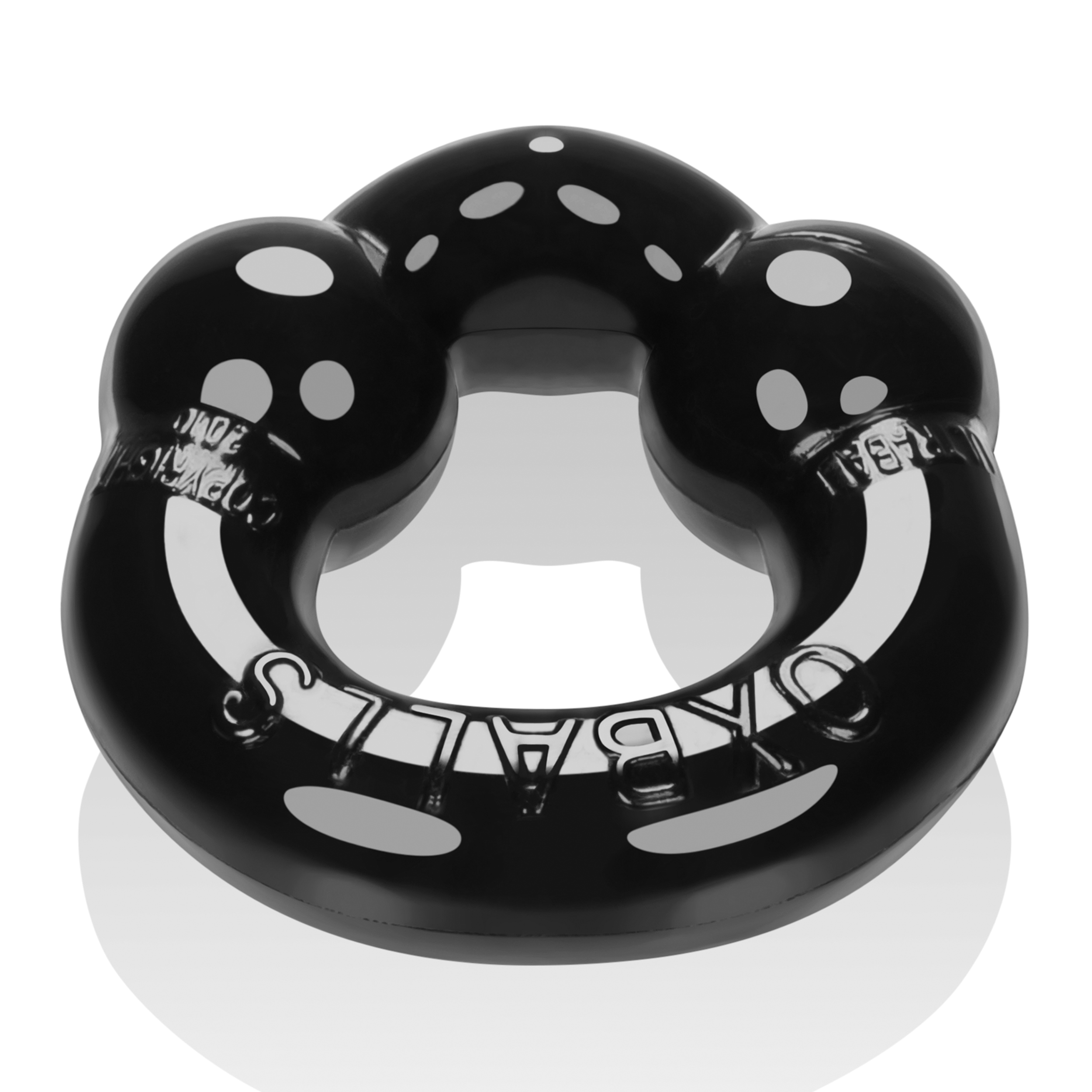 ultraballs  piece cockring set black clear 