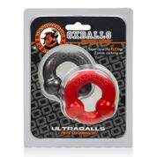 ultraballs  piece cockring set steel red 
