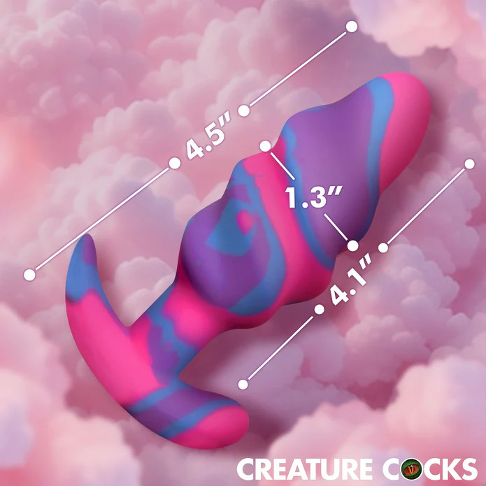unicorn swirl silicone butt plug medium 