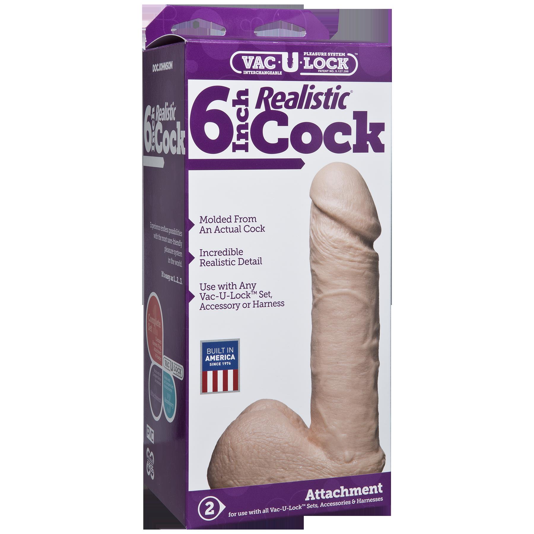 vac u lock  inch realistic cock white 