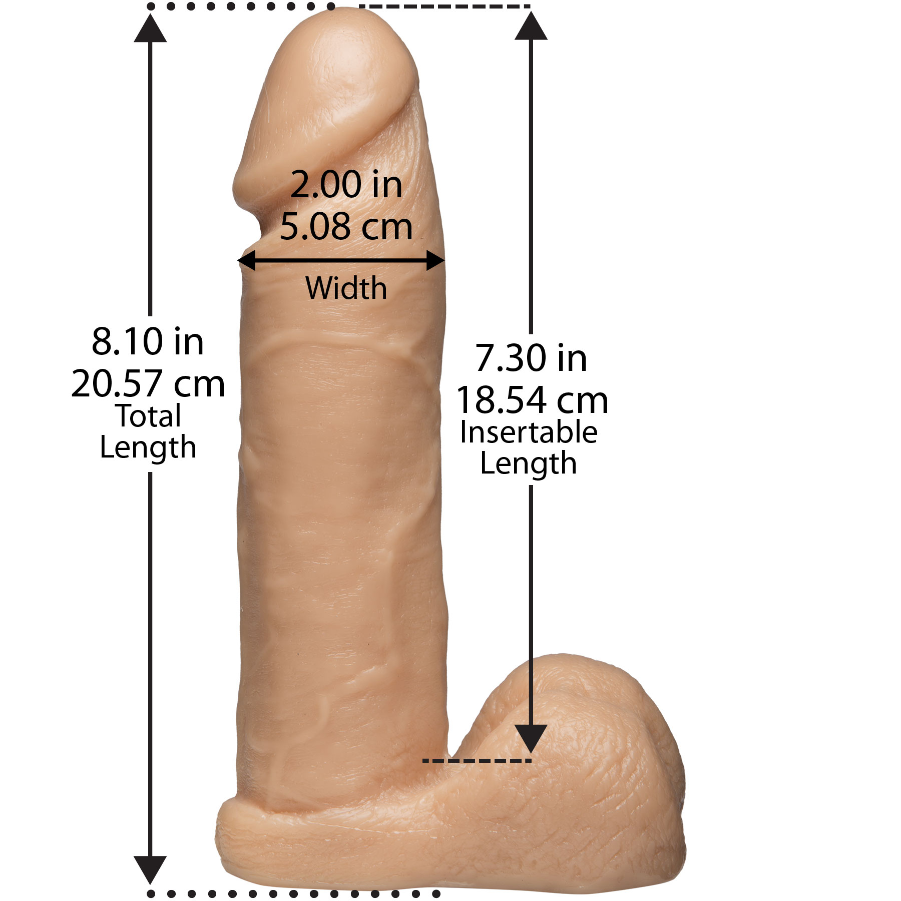 vac u lock  inch realistic cock white 