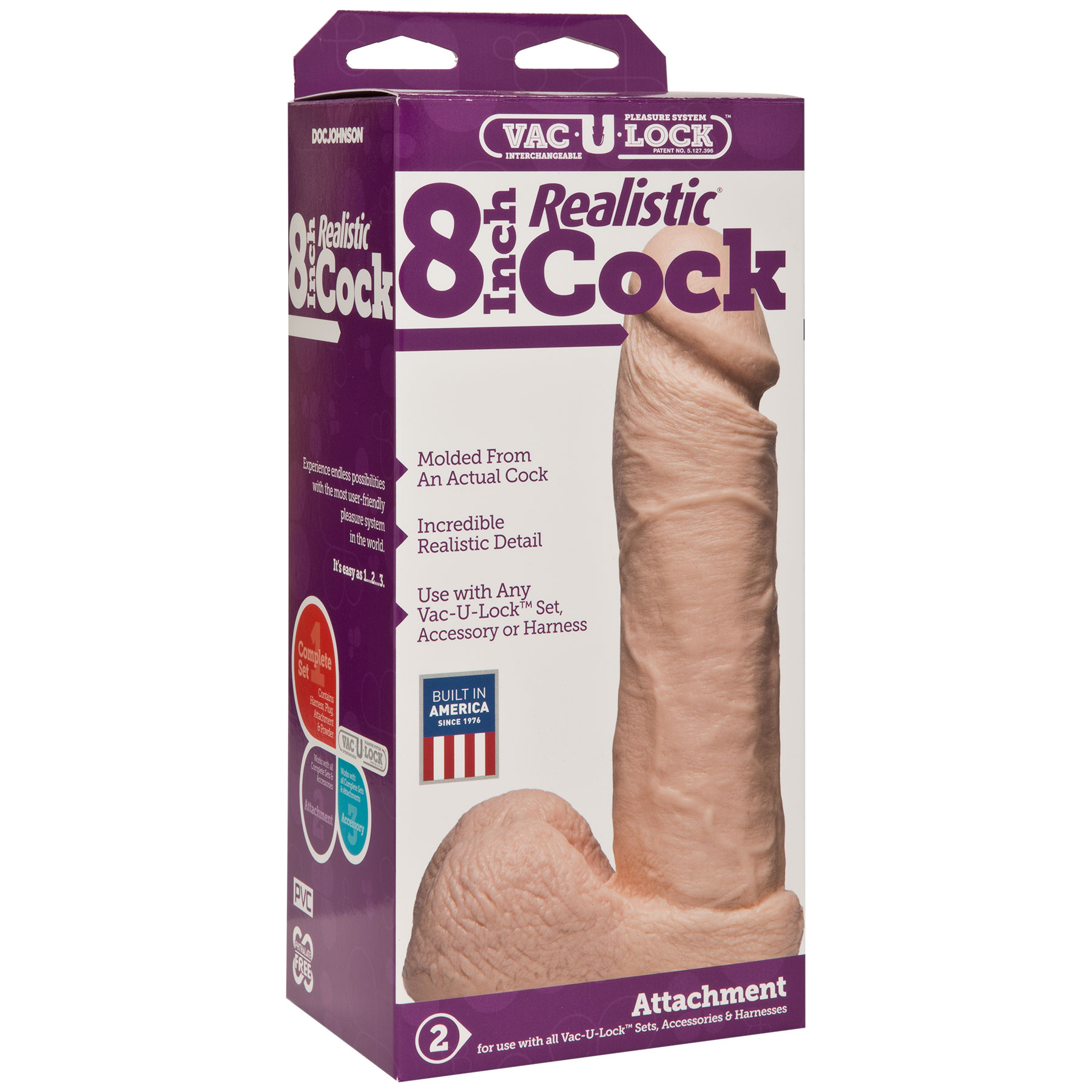 vac u lock  inch realistic cock white 