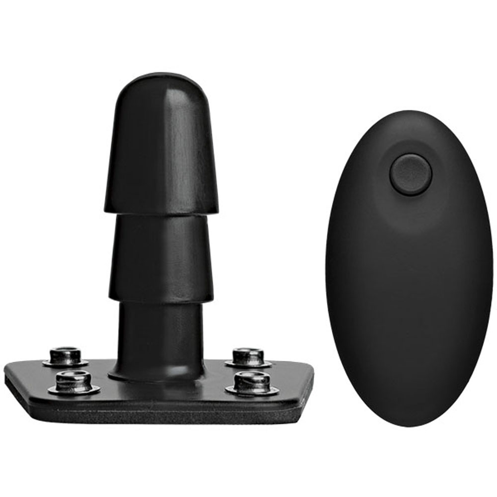 vac u lock vibrating plug with snaps  wireless remote black 