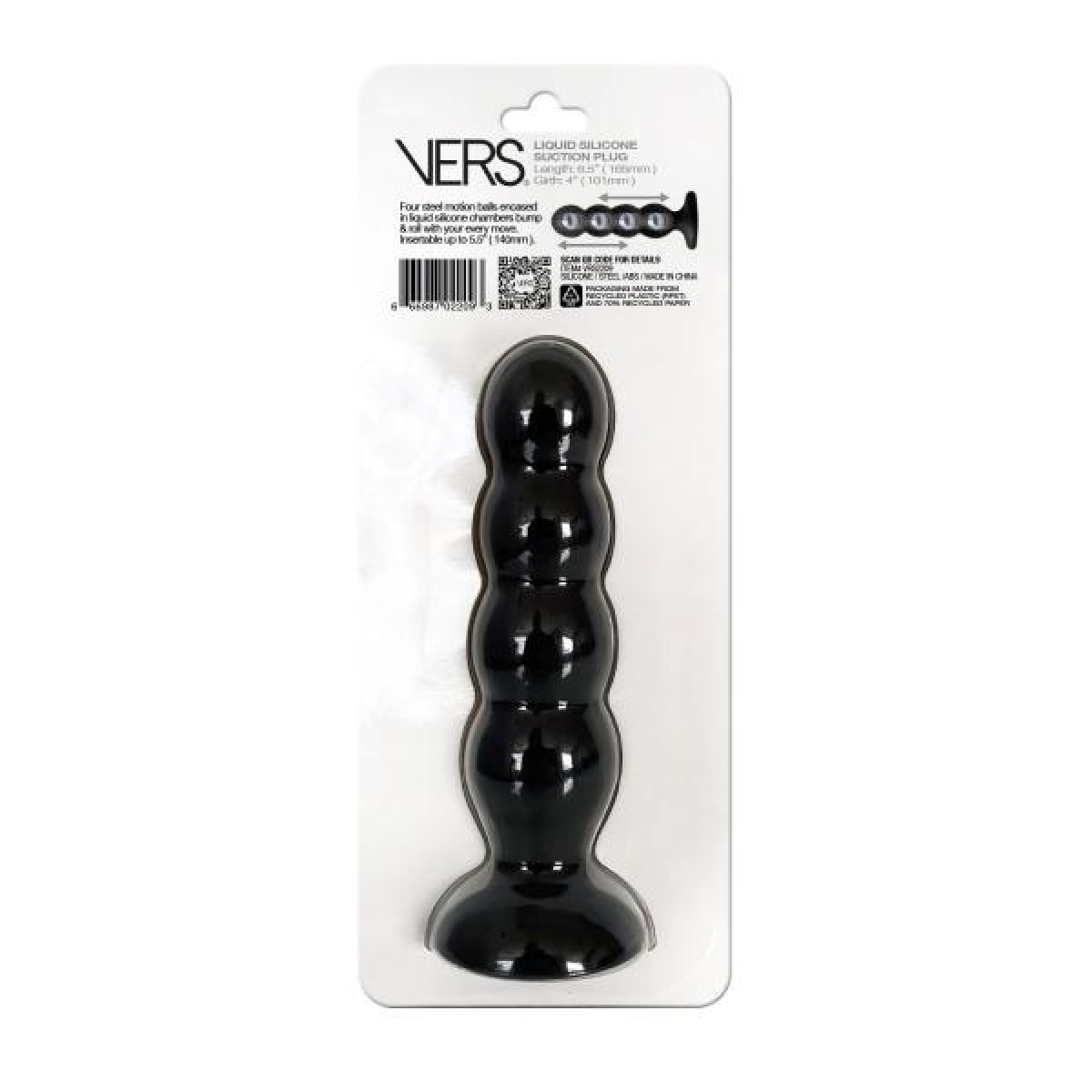 vers liquid silicone suction plug black 