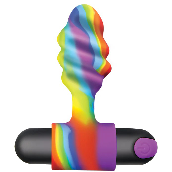 vibrating rainbow butt plug 